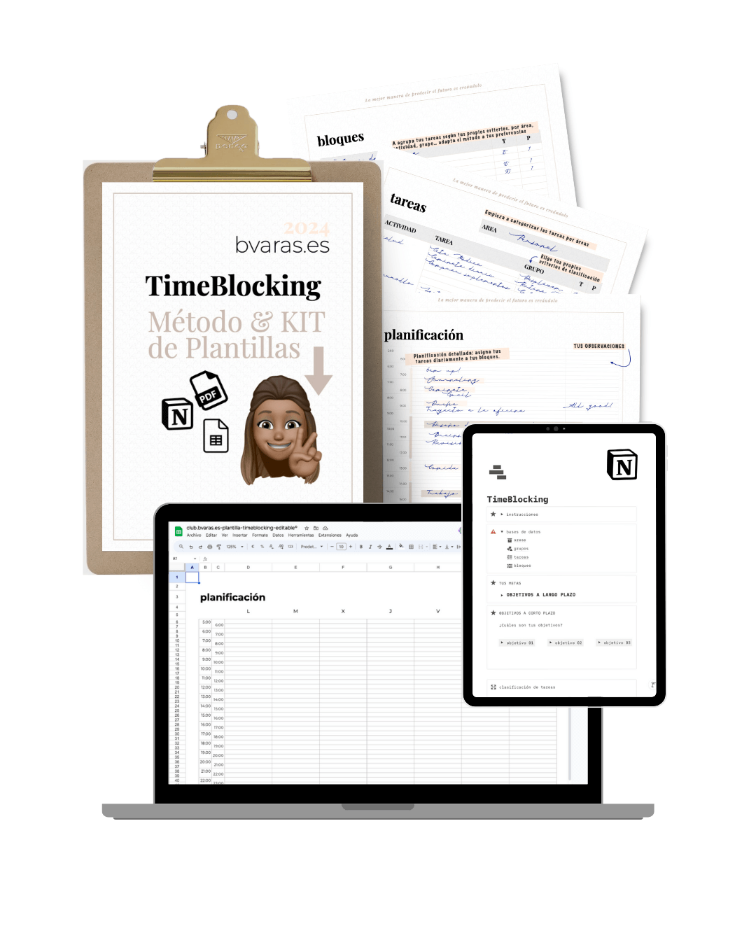 cluB bvaras.es - método timeblocking y kit de plantillas BLOQUES DE TIEMPO